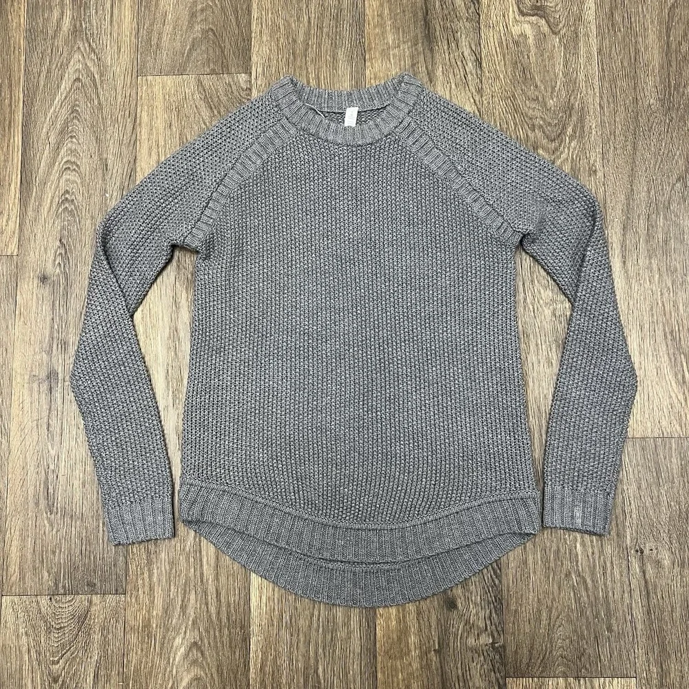 Lululemon Passage Women's Size 4 Sweater Heather Grey Chunky Knit Oversized